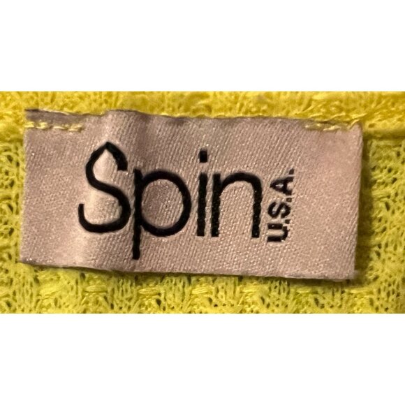 Vintage Spin USA Tank Top Sz 1XL Womens Yellow Plus Size Blouse Oversized Tie Sh - Picture 3 of 13